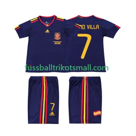 Fußballtrikots Spanien DAVID VILLA 7 2010 Retro Kinder Kurzarm Auswärts-trikot kaufen